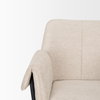 Brently Curved Back Dining Arm Chair | Oatmeal Fabric with Metal, Dining Chair by Mercana, 24.5" length x 29.5" width x 32.5" height thumbnail 12