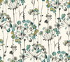 Flourish Turquoise Peel & Stick Wallpaper, by York Wall, 20' length x 2'3" width x 0.02" depth thumbnail 1