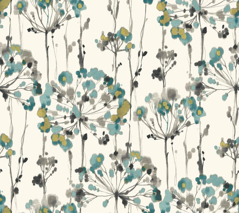 Flourish Turquoise Peel & Stick Wallpaper