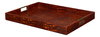 Norton Leather Tray, Croco Leather, Tan, Decor by Sarreid, 24" length x 18" width x 2.5" height thumbnail 1