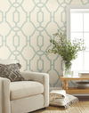 Woven Trellis Eggshell Wallpaper thumbnail 2