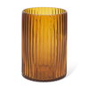 Dawn 8' Ribbed Amber Glass Vase, by Mercana, 5.59" length x 5.59" width x 8.27" height thumbnail 1