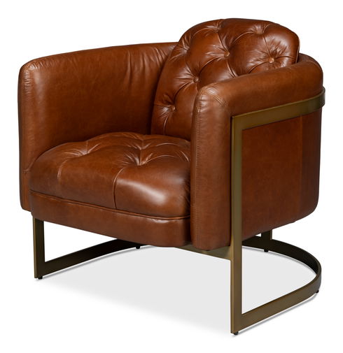 Finn Leather Club Chair, Havana Brown