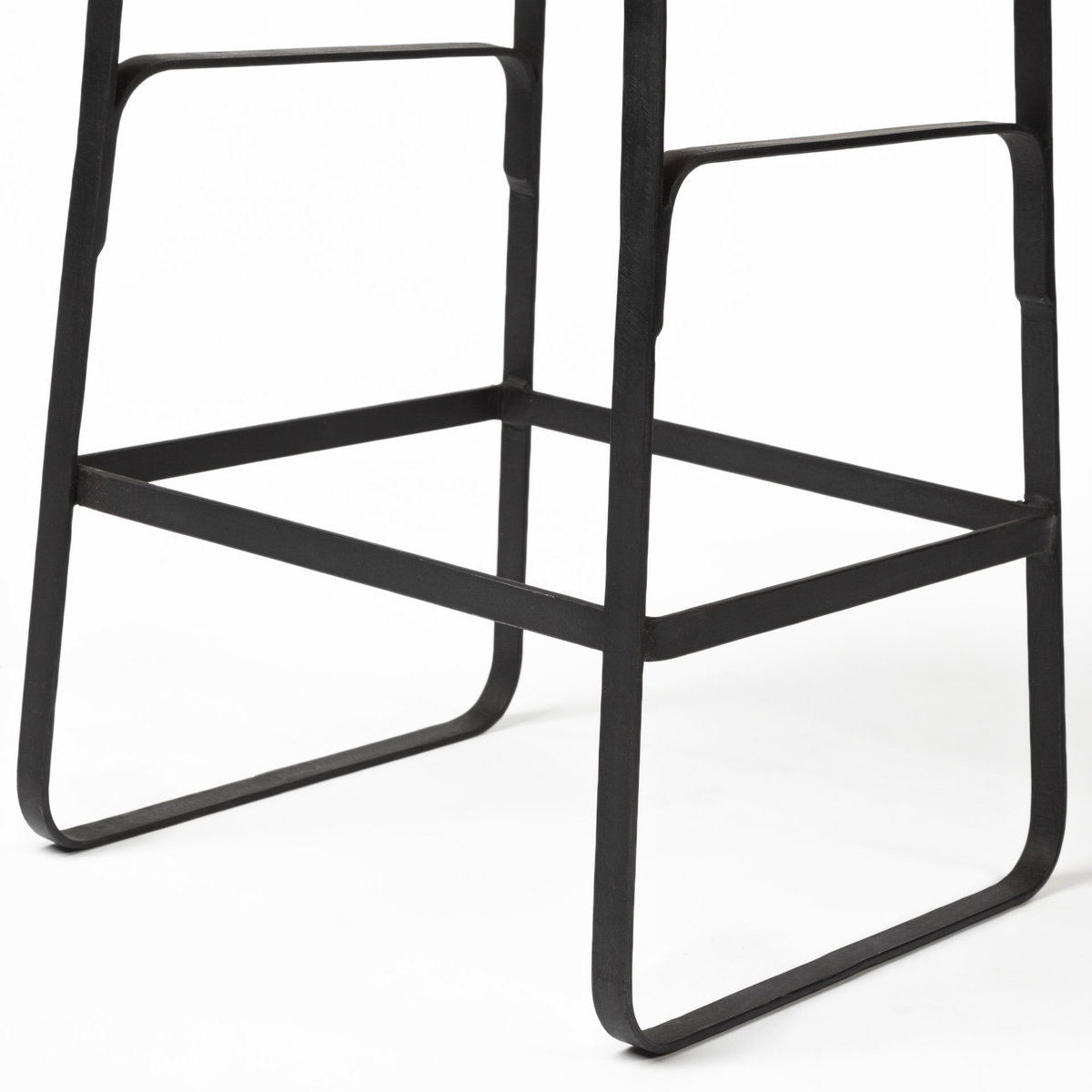 Conan Low Back 25in Seat Counter Stool | Brown Wood with Black Metal, Counter & Bar Stool by Mercana, 15" length x 15" width x 25" height View 15
