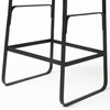 Conan Low Back 25in Seat Counter Stool | Brown Wood with Black Metal, Counter & Bar Stool by Mercana, 15" length x 15" width x 25" height thumbnail 15