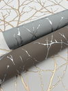 Trees Silhouette White & Gold Wallpaper thumbnail 1