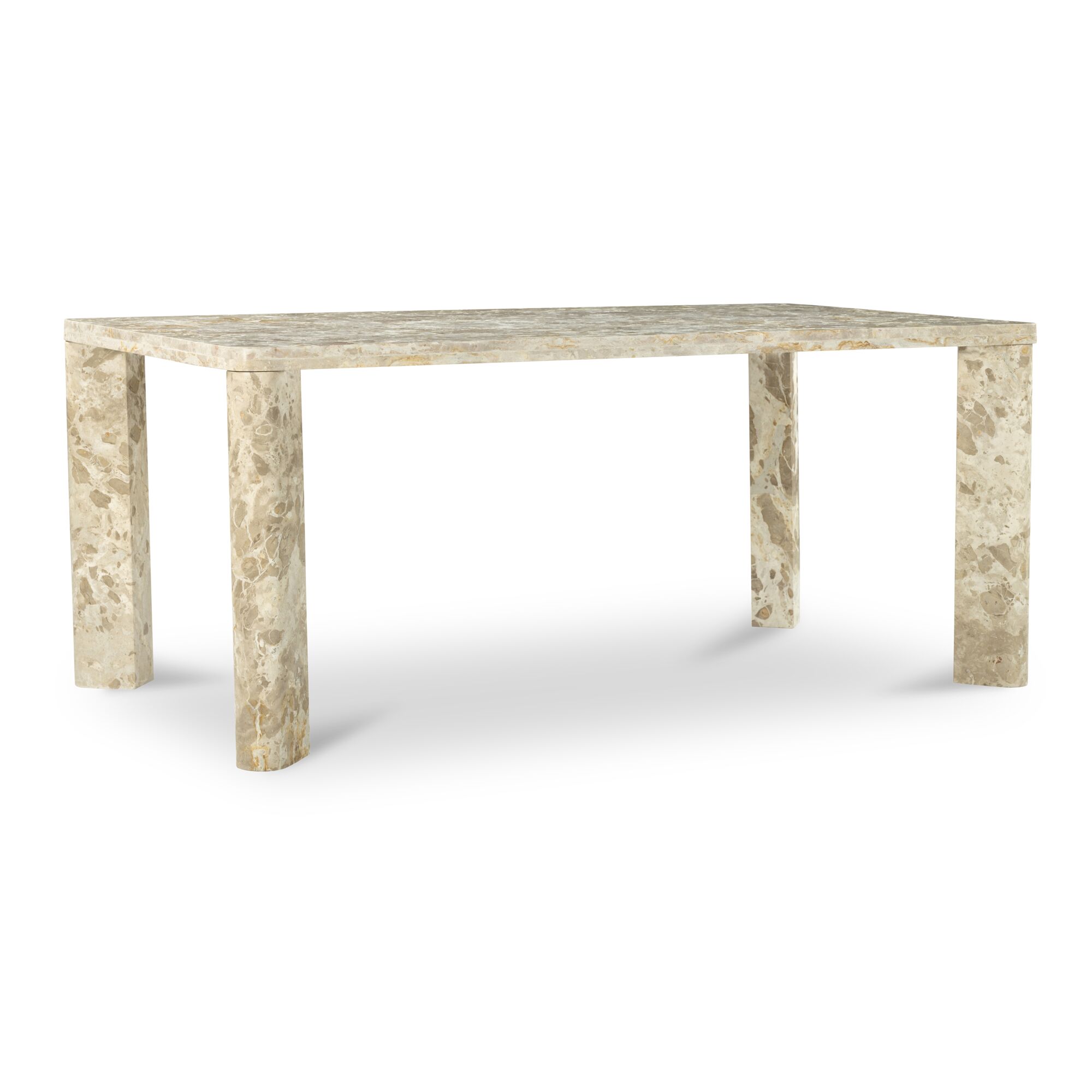 Segment Dining Table Panther Stone Beige, by Moe's Home, 72" width x 30" height x 39" depth View 2