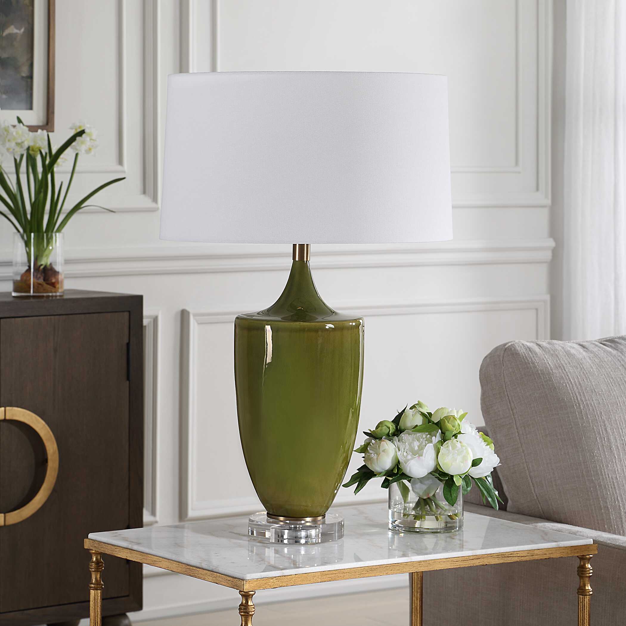 Adela Moss Green Table Lamp large image 