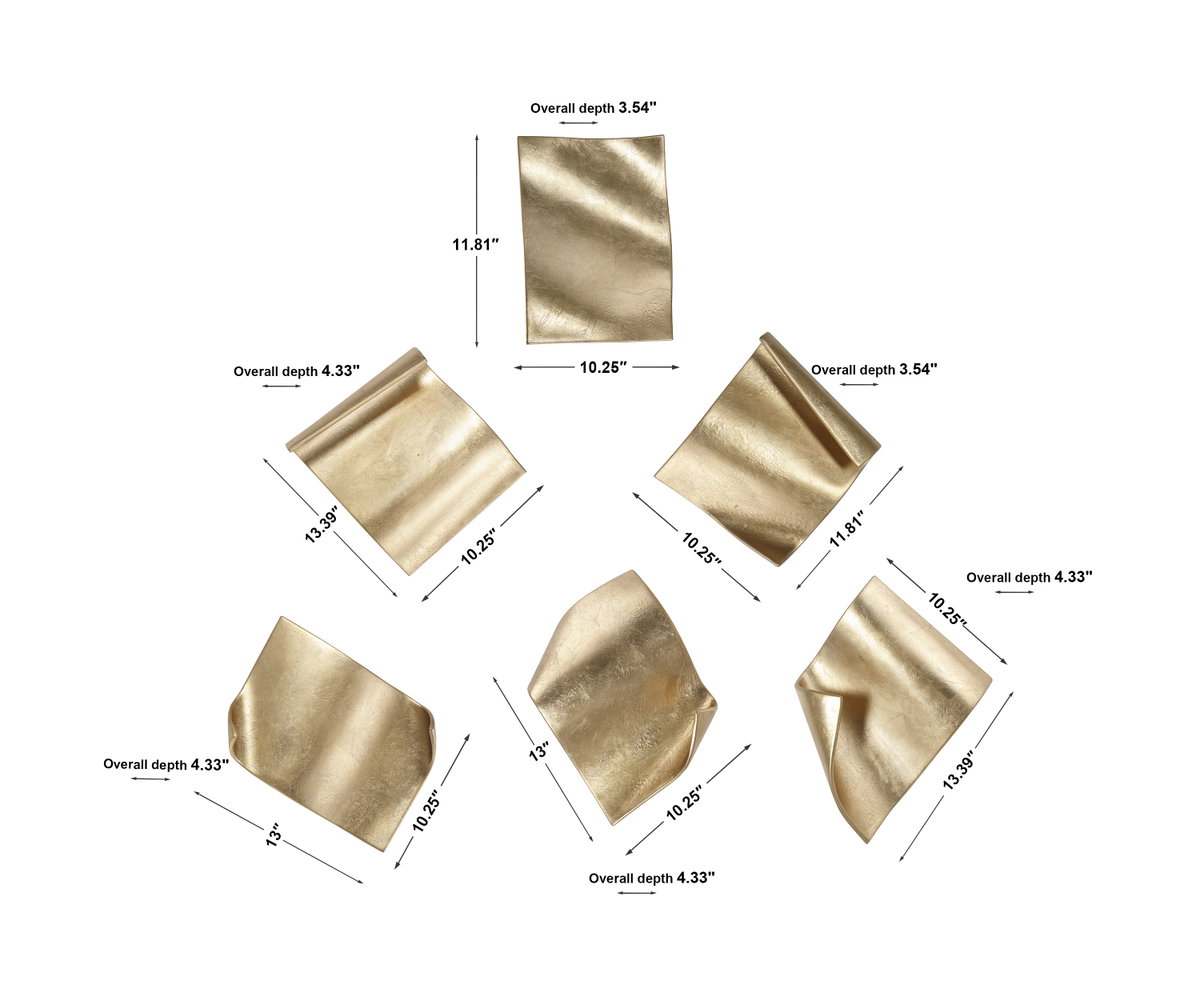 Fluttering Pages Wall Decor Set/6, Art by Uttermost, 14.17" width x 10.25" height x 4.33" depth View 3