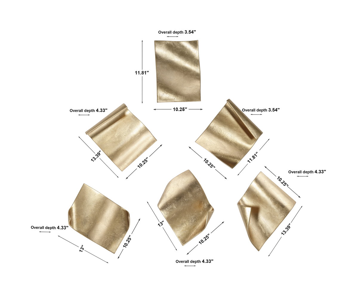 Fluttering Pages Wall Decor Set/6, Sculptural Wall Art by Uttermost, 14.17" width x 10.25" height x 4.33" depth View 3