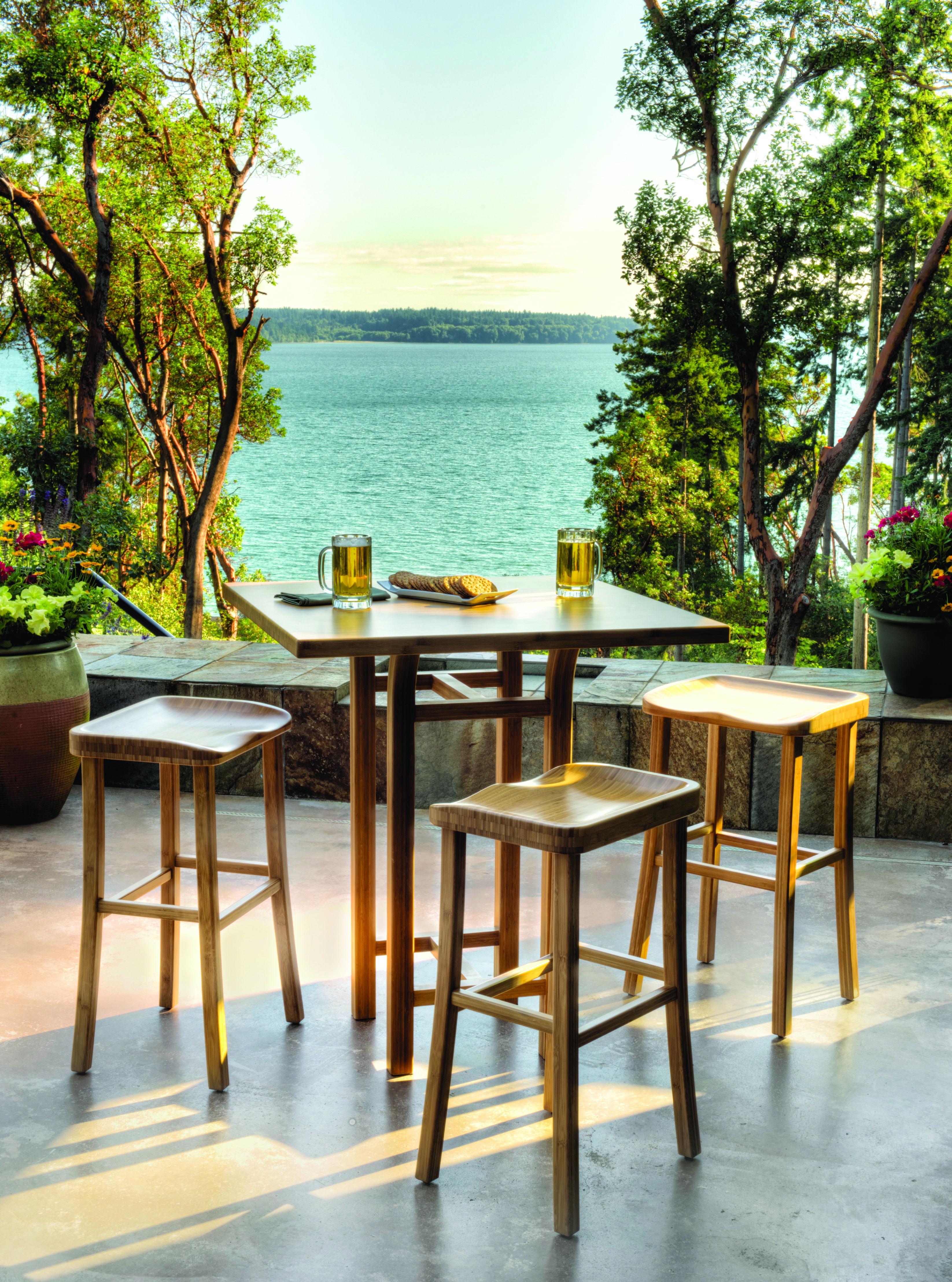 Tulip Counter Height Table, Caramelized, Dining Table by Greenington, 36" length x 36" width x 36" height View 1