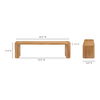 Post Small Dining Bench Natural, Benche by Moe's Home, 62" width x 17" height x 16" depth thumbnail 7