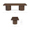 Hadley Coffee Table Warm Brown, by Moe's Home, 60" width x 16" height x 24" depth thumbnail 10