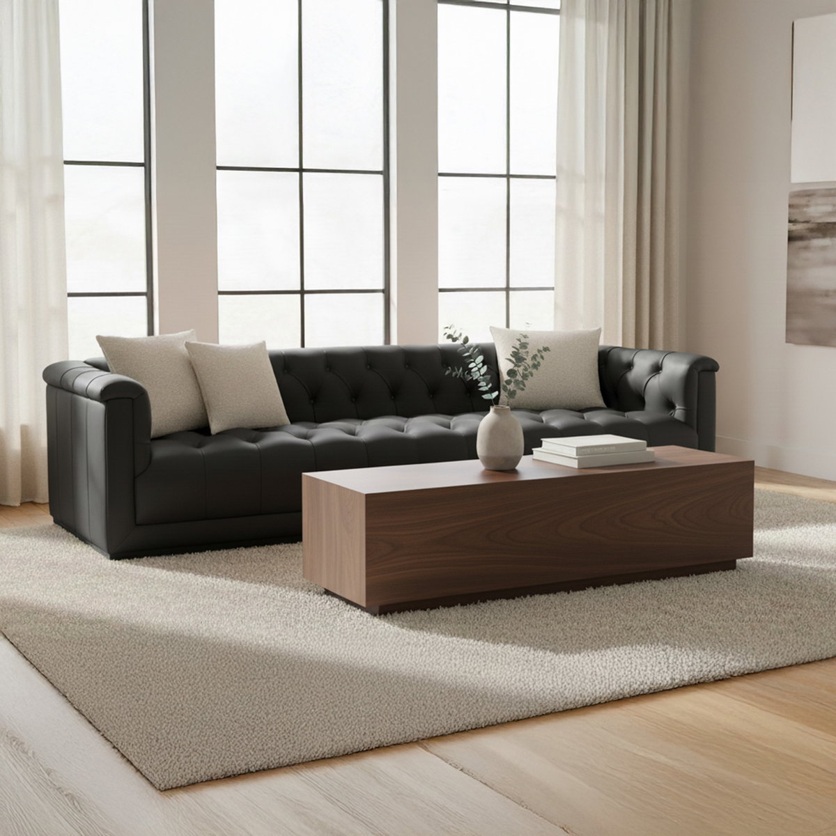 Sawyer Coffee Table Dark Brown, by Moe's Home, 55" width x 14.5" height x 15.7" depth View 6