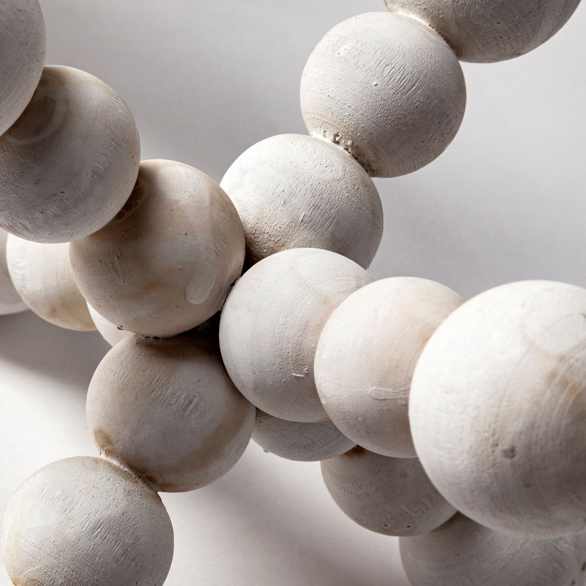 Carrollton I (Small) 7L x 7W Off-White Geometric Wood Ball Jack large image 