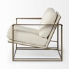 Watson Cream Fabric Wrap Gold Metal Frame Accent Chair, by Mercana, 30" length x 34.25" width x 29.13" height thumbnail 7