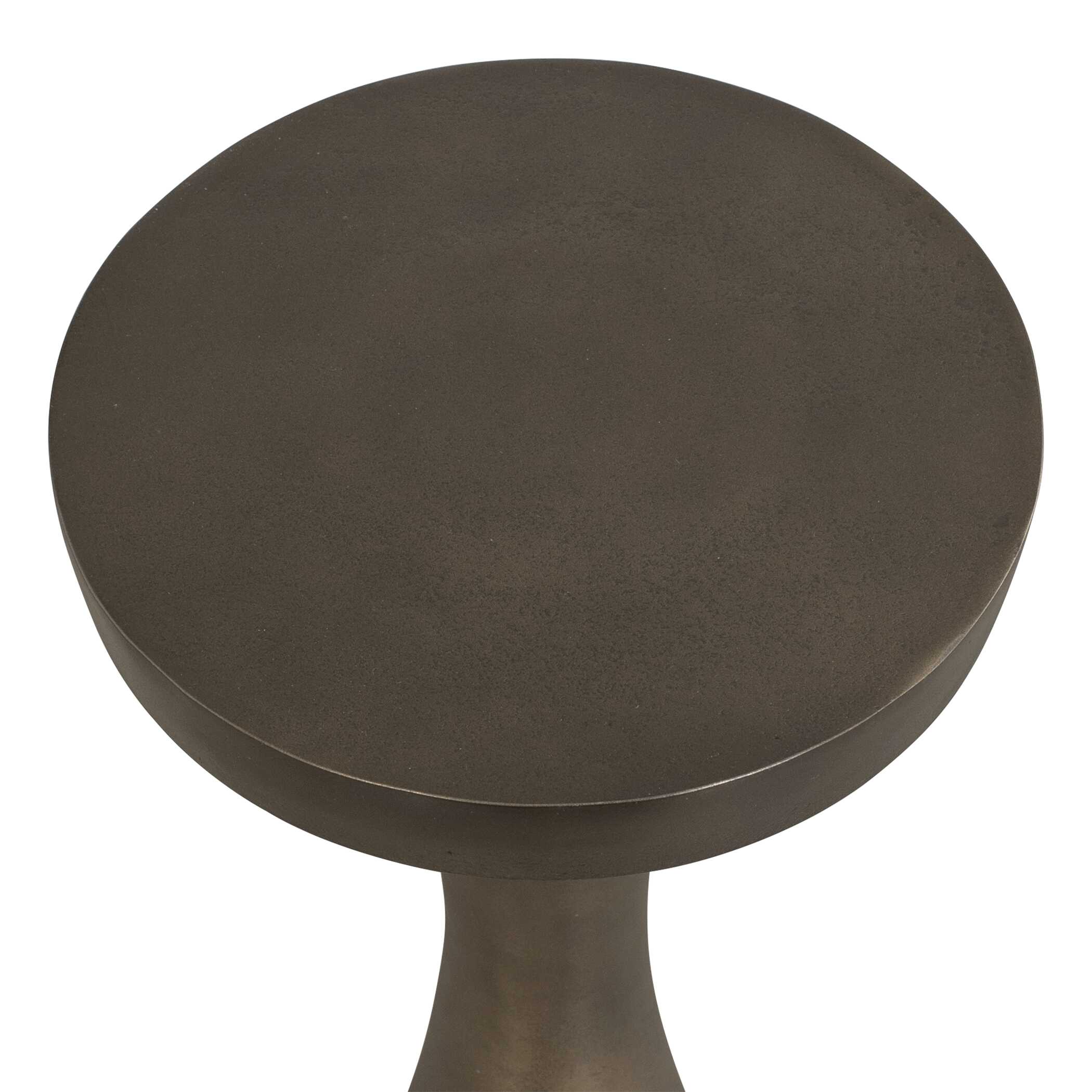 Miko Indoor-Outdoor Bronze Drink Table, Furniture by Uttermost, 10" width x 24" height x 10" depth View 3