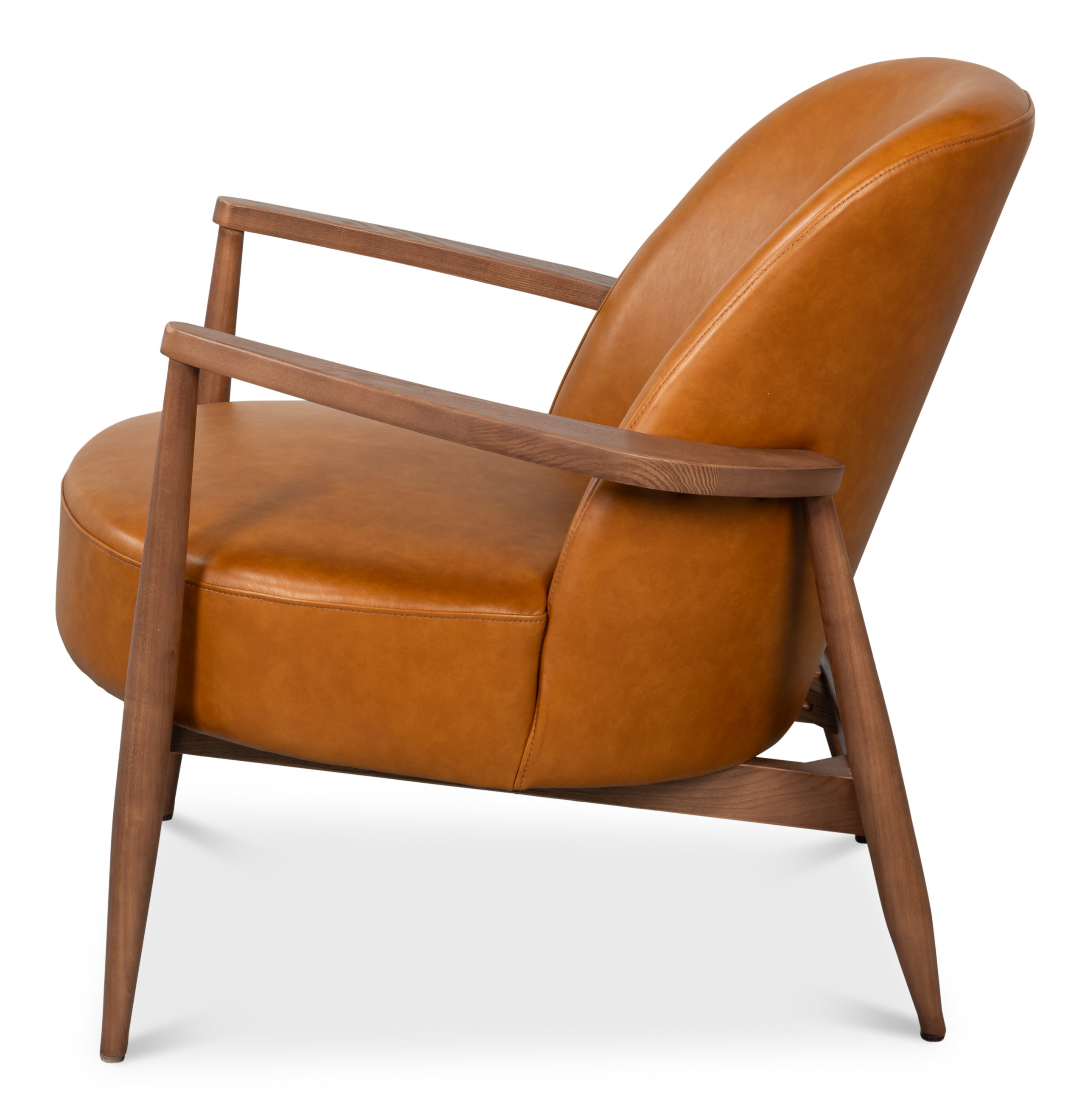 Pindar Armchair, Leather, New Tan, Seating by Sarreid, 30" length x 31" width x 30" height View 22