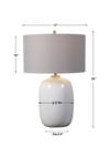 Winterscape White Glaze Table Lamp, by Uttermost, 17" width x 26" height x 17" depth thumbnail 3