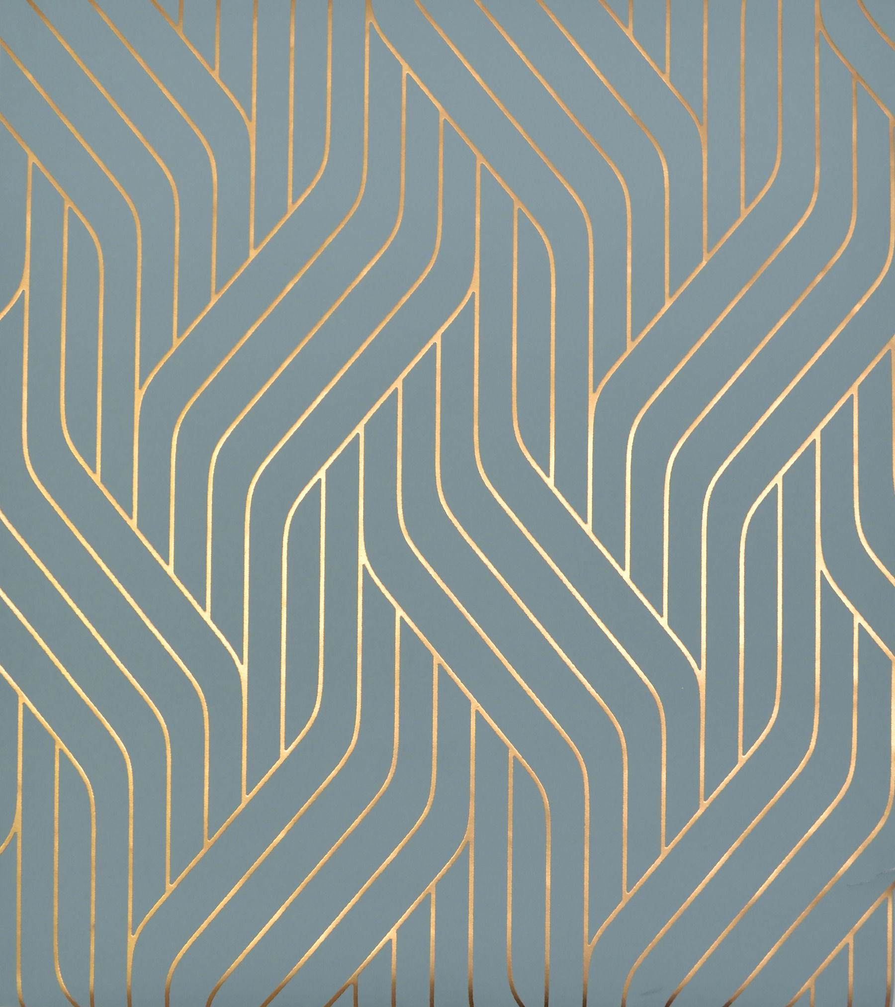 Ebb & Flow Blue & Gold Wallpaper large image 
