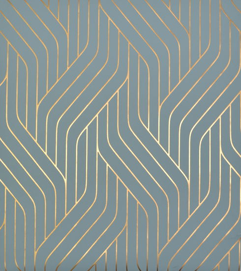 Ebb & Flow Blue & Gold Wallpaper