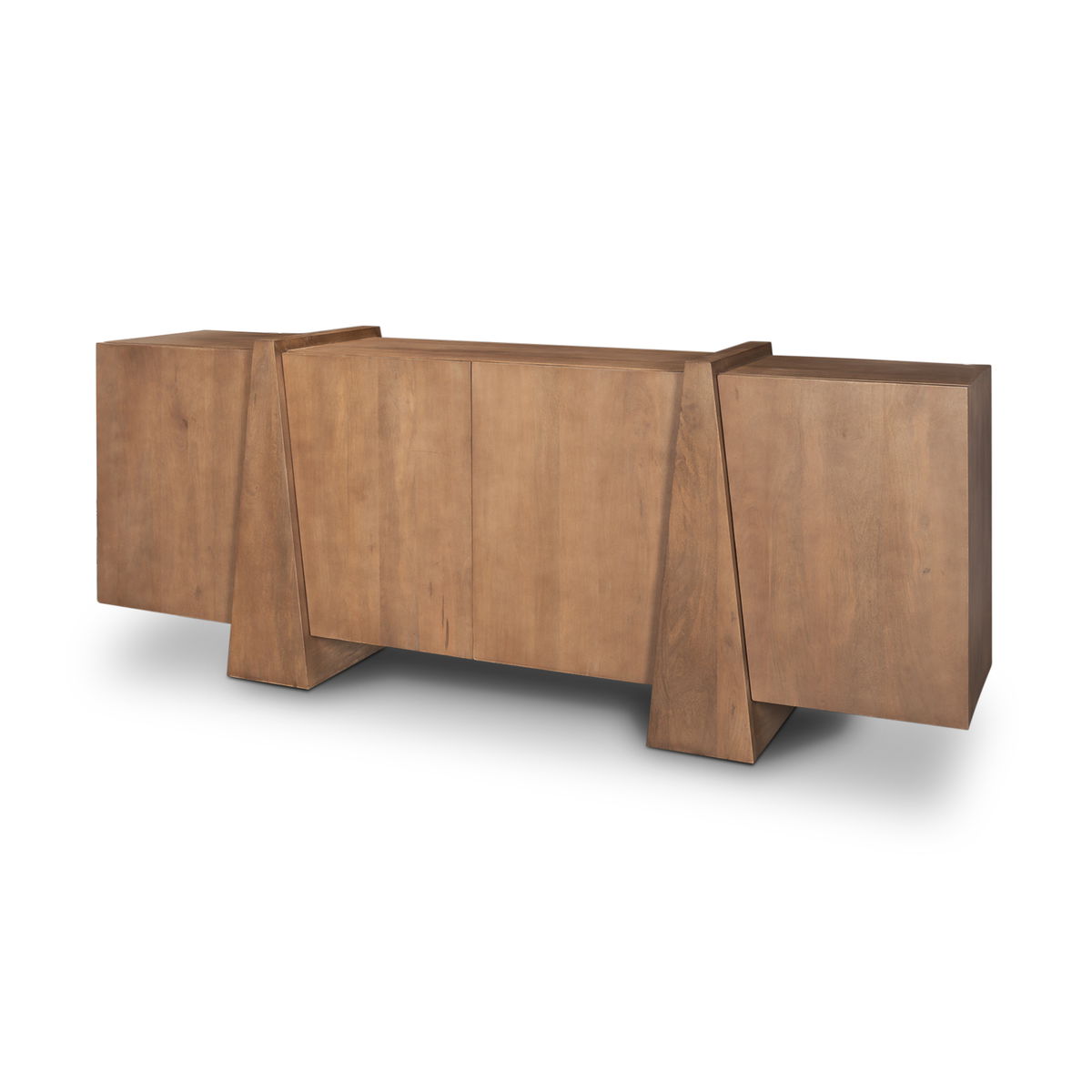 Eula Medium Brown Wood 4-Door Sideboard, Sideboards & Buffet by Mercana, 78" length x 18.5" width x 30" height View 1
