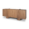 Eula Medium Brown Wood 4-Door Sideboard, Sideboards & Buffet by Mercana, 78" length x 18.5" width x 30" height thumbnail 1