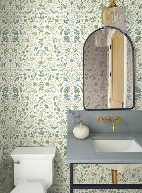 Wildwood Blue & Green Wallpaper