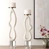 Feamelo Ivory Stone Candleholders Set/2, Decorative by Uttermost, 5" width x 22.5" height x 4.25" depth thumbnail 2