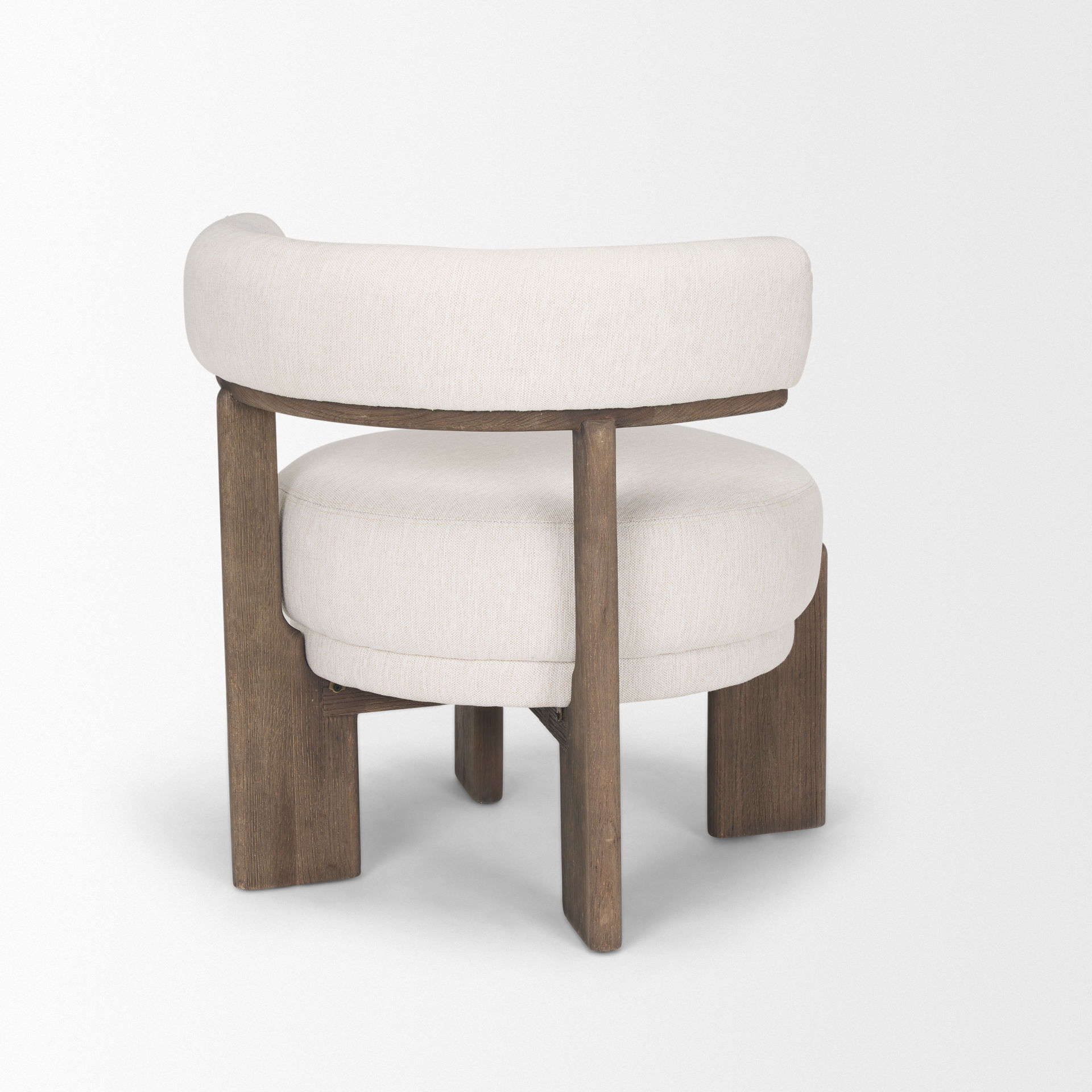 Souvik Dark Brown Wood with Oatmeal Fabric Accent Chair large image 
