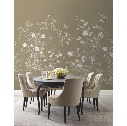 Flowering Vine Chino Brown Wall Mural