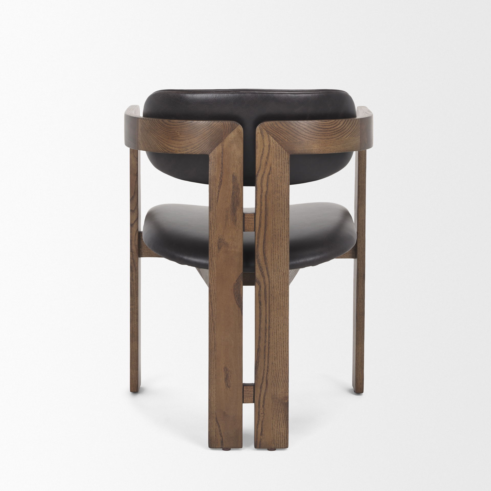 Shiro Medium Brown with Espresso Brown Leather Dining Chair large image 