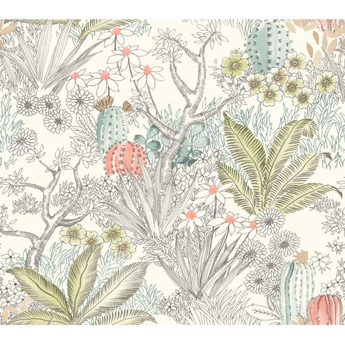 Flowering Desert Grey Wallpaper