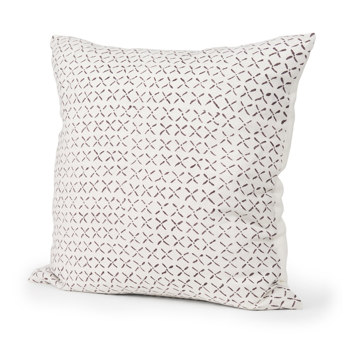 Jayden 22x22 Cream with Merlot Print Linen Square Pillow Cover, Decorative Pillow by Mercana, 22" length x 22" width x 0.2" height View 1
