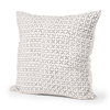 Jayden Cream with Merlot Print Linen Square Decorative Pillow Cover, by Mercana, 22" length x 22" width x 0.2" height thumbnail 1