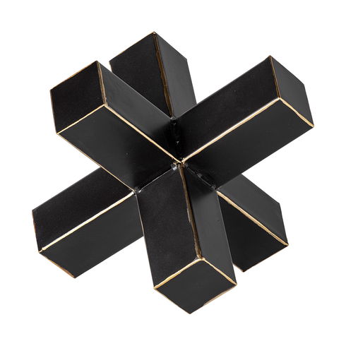 Abel (Large) 9L x 9W Black Metal Jack with Gold Accents