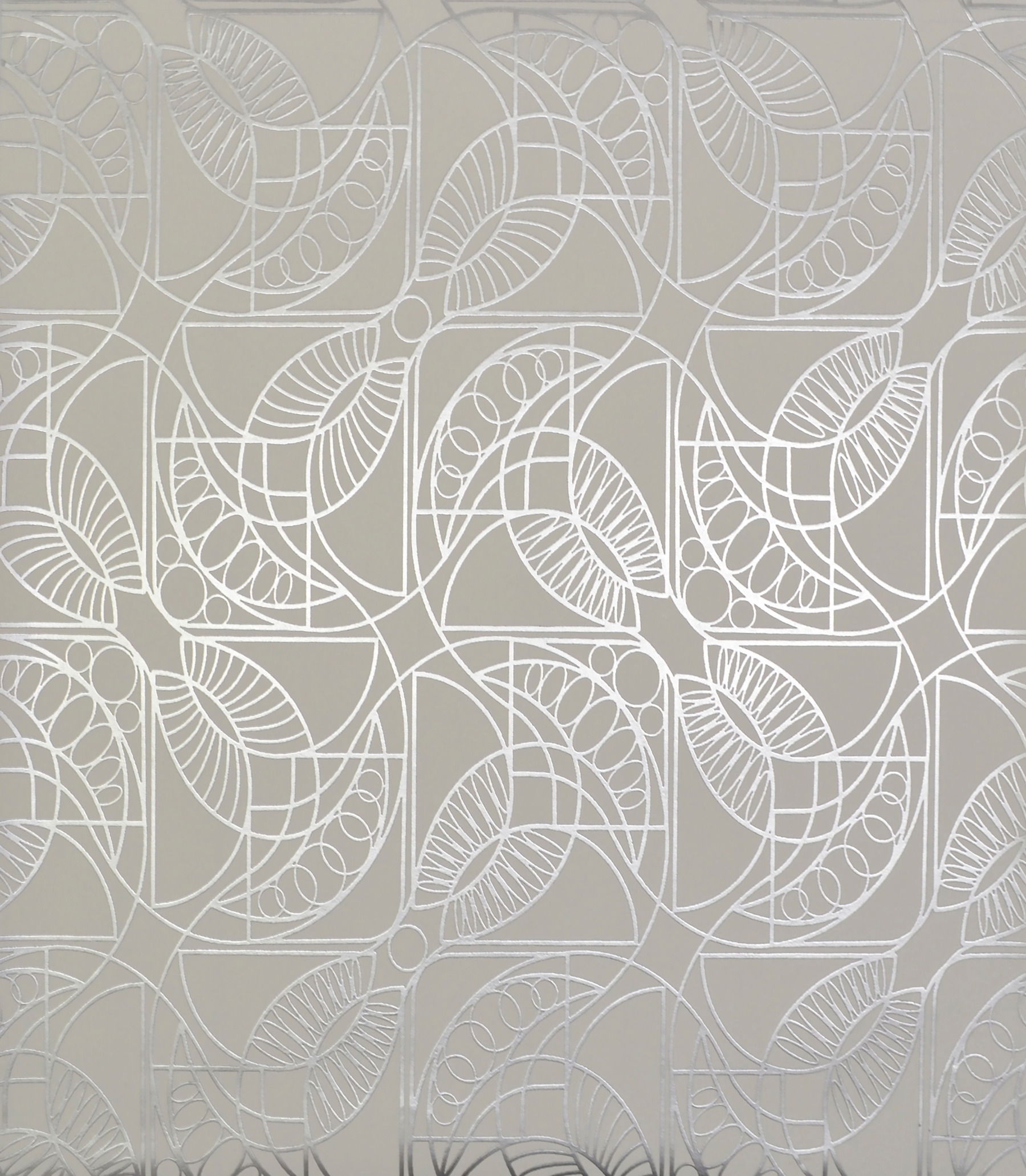 Cartouche White & Silver Wallpaper large image 