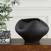 Nocturne Textured Black Bowl, Decorative by Uttermost, 14" width x 9" height x 14" depth thumbnail 3