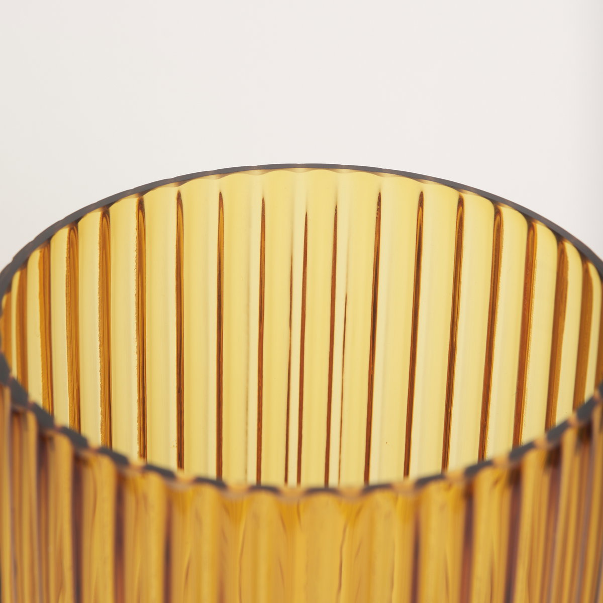 Dawn 11.4' Ribbed Amber Glass Vase, by Mercana, 6.1" length x 6.1" width x 11.42" height View 6