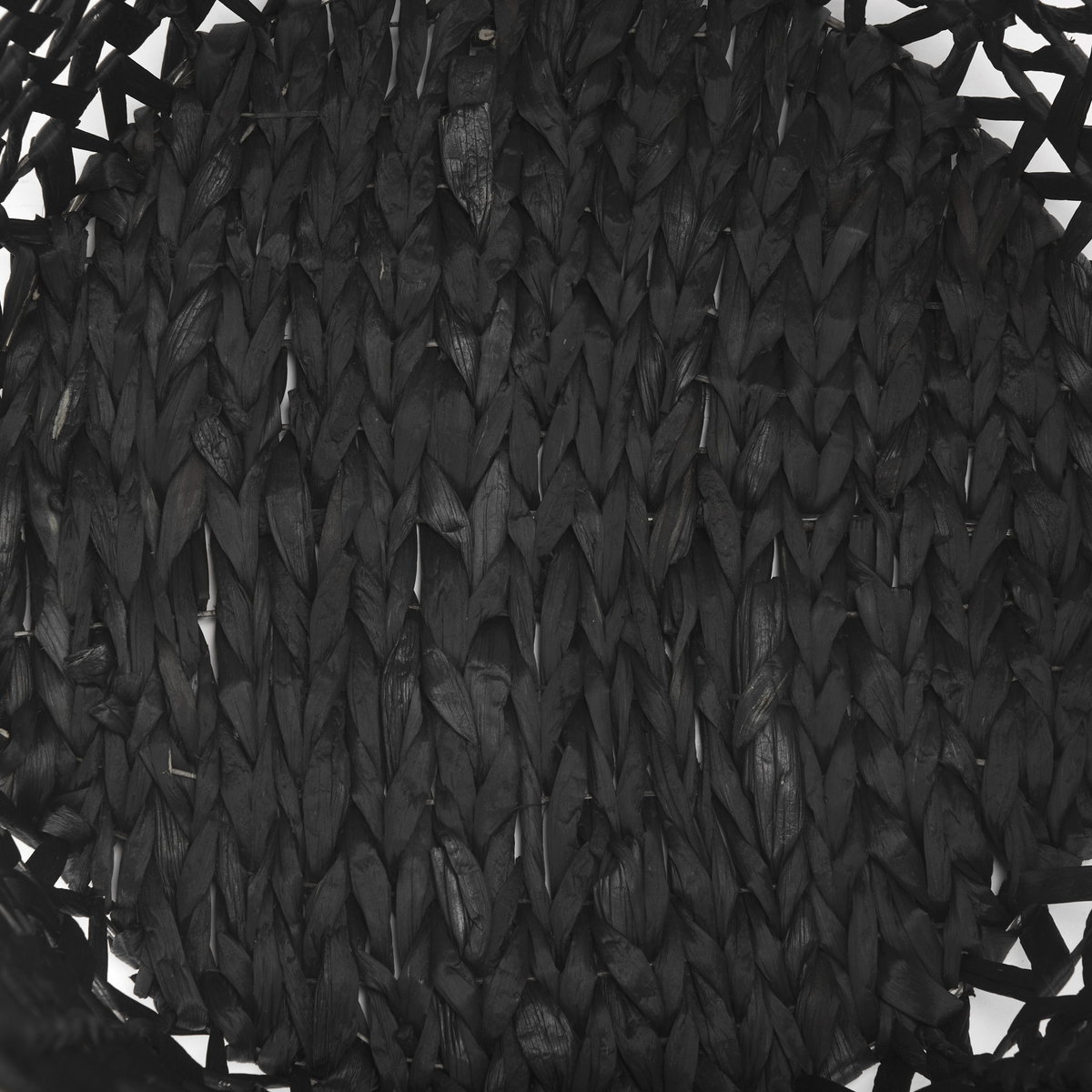 Lola (Set of 3) Black Water Hyacinth Zig Zag Weave Round Basket with Handles, Bins & Basket by Mercana, 19.69" length x 19.69" width x 23.62" height View 8