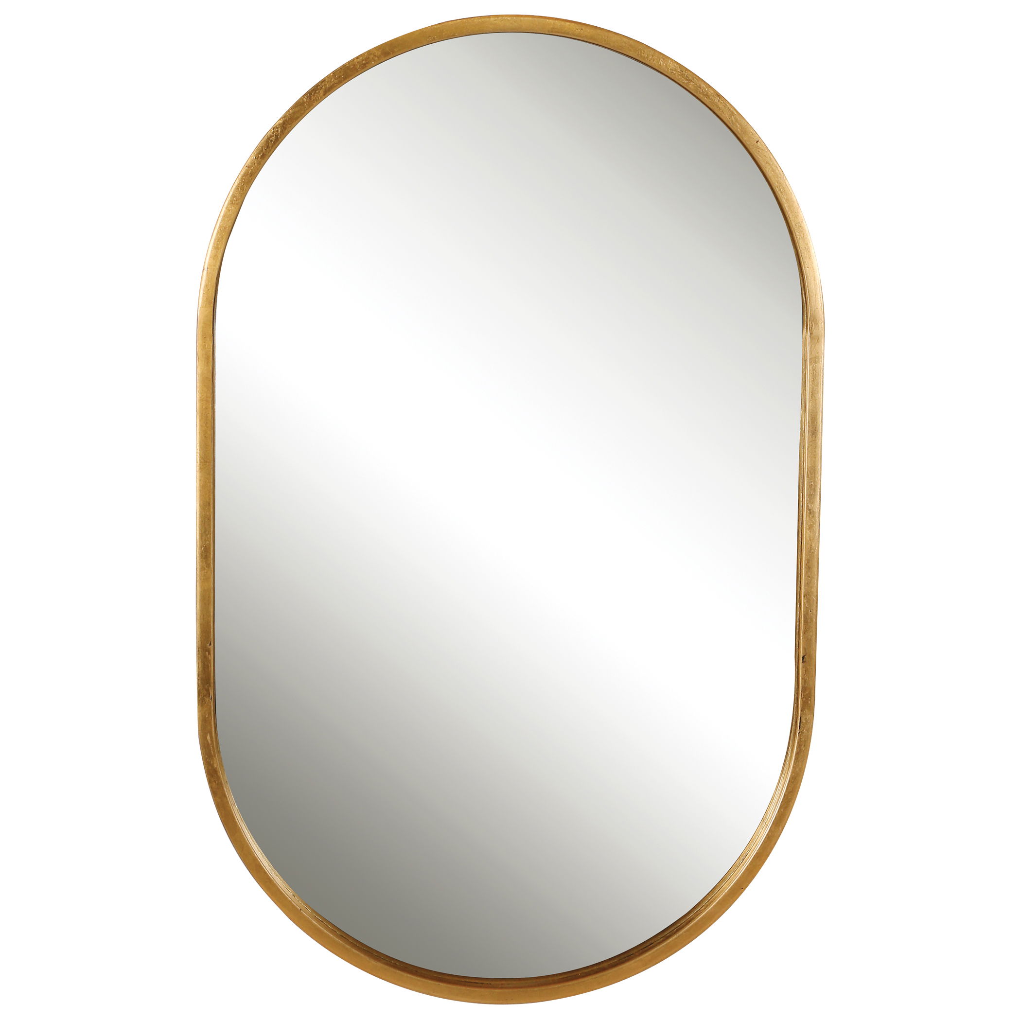 Varina Minimalist Gold Oval Mirror large image 