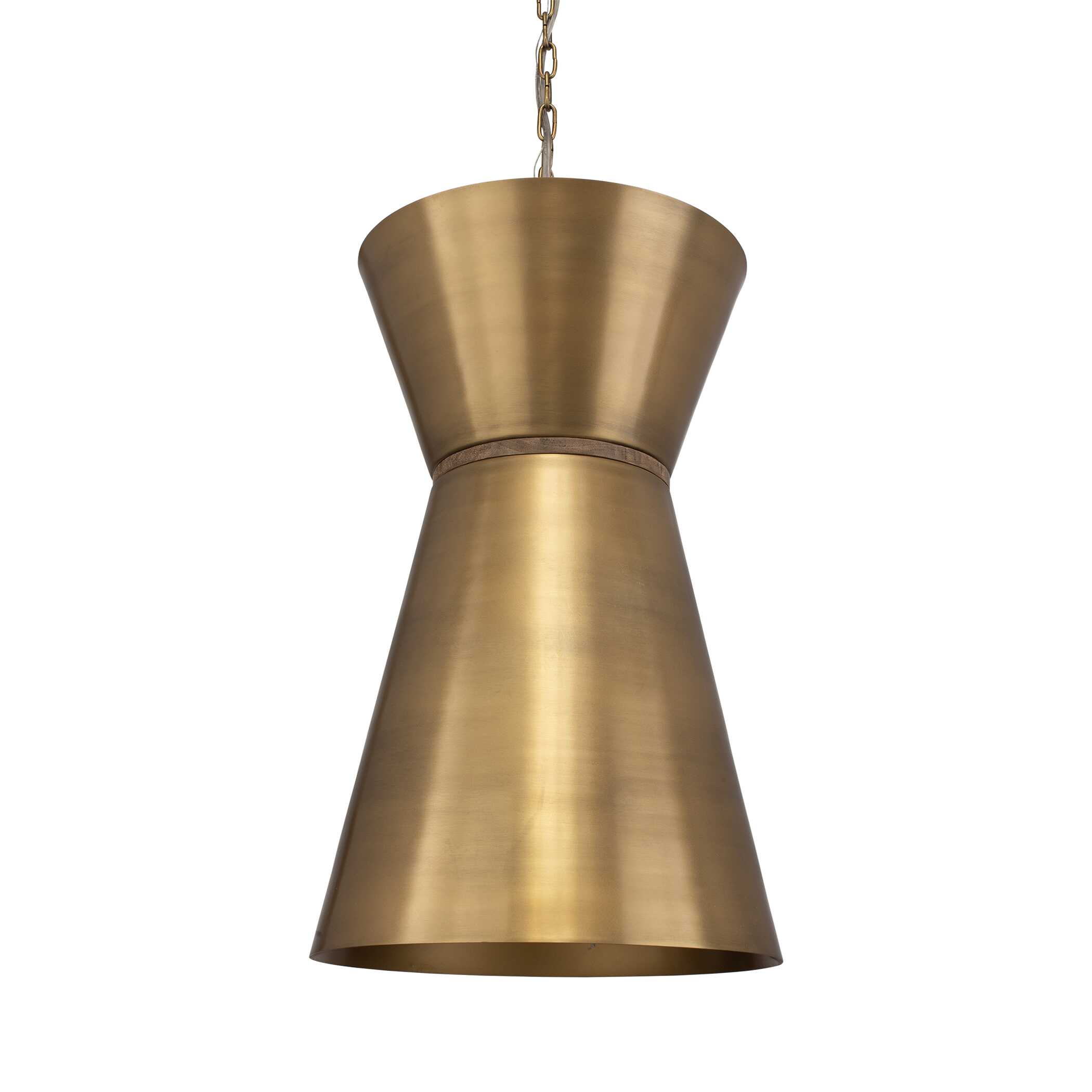 Crocker Brass 1 Light Mini Pendant, Ceiling Light by Uttermost, 14.5" width x 23" height x 14.5" diameter x 14.5" depth View 3
