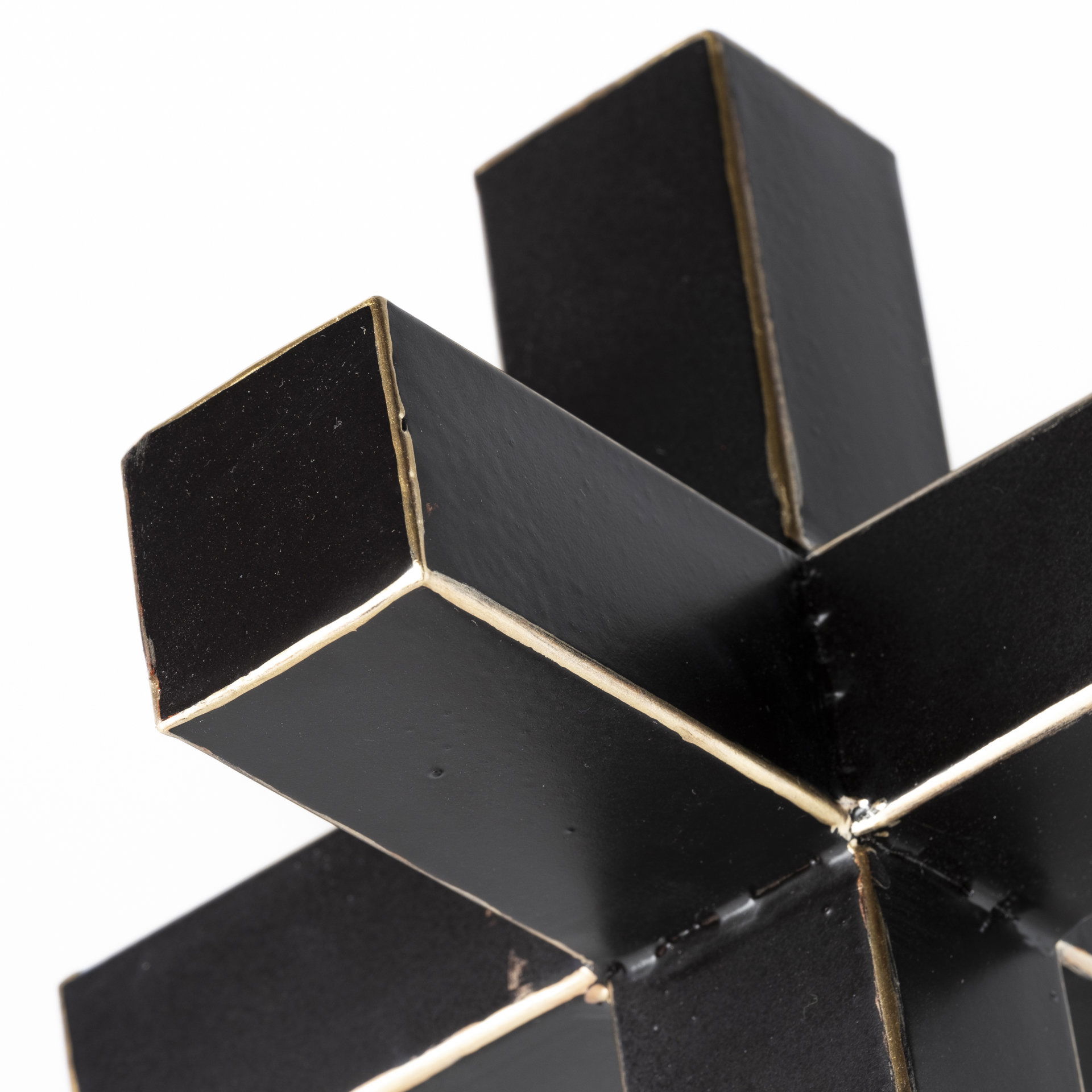 Abel (Small) 8L x 7W Black Metal Jack with Gold Accents large image 