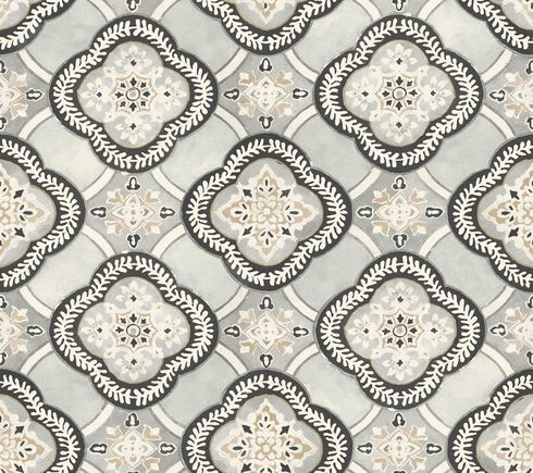 Garden Trellis Onyx Wallpaper