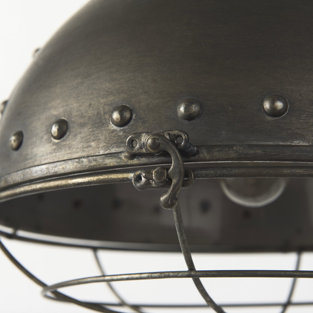 Zaio 12.5Lx 12.5W x 18.5H Weathered Antique Gold Metal Caged Bulb Pendant Light, by Mercana, 12.5" length x 12.5" width x 18.5" height View 10