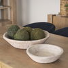 Nikita Set of 2 Large Light-Wash Reclaimed Wood Bowls, Decorative Bowl by Mercana, 17.25" length x 18.25" width x 4.5" height thumbnail 3