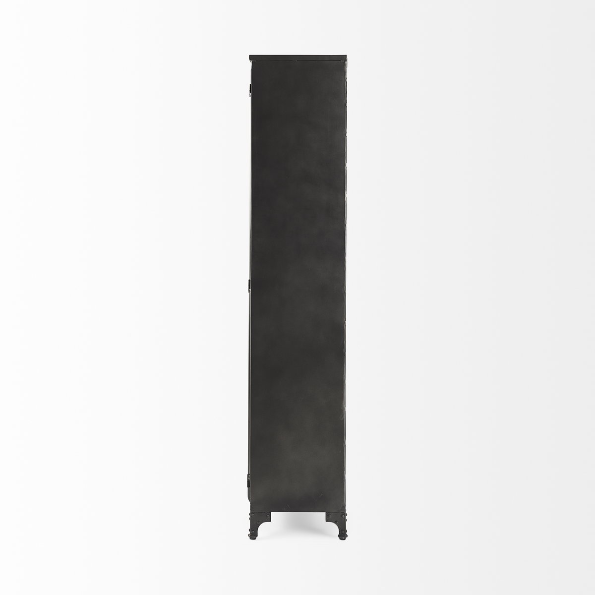 Poppy II 73.8' H Black Metal With Glass Door Display Cabinet, Cabinets & Sideboard by Mercana, 37.75" length x 15" width x 74" height View 5