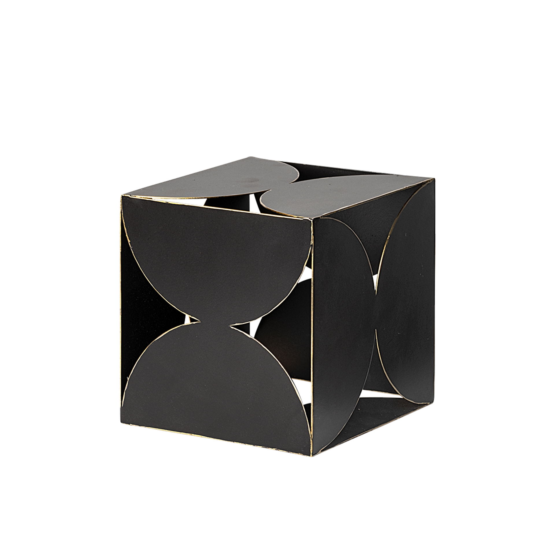 Darren (Small) 6L x 6W Black Metal Decorative Cube, Decorative Object by Mercana, 6.1" length x 6.1" width x 6.1" height View 1