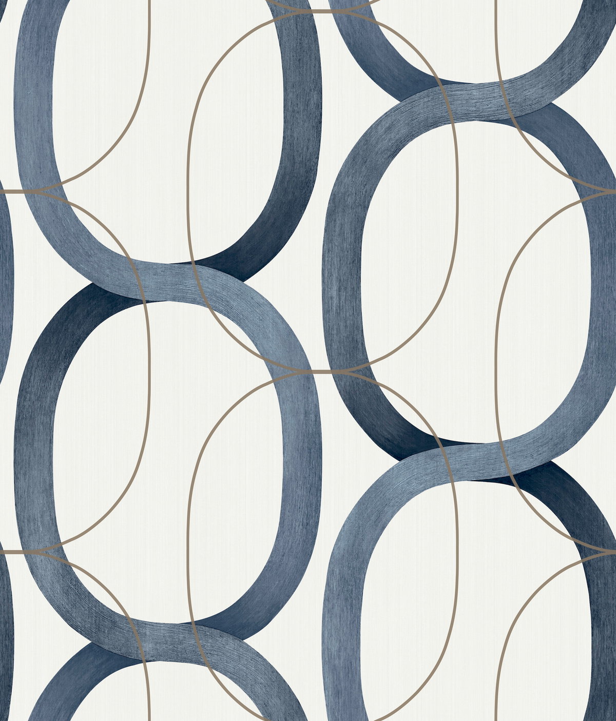 Interlock Navy Wallpaper, by York Wall, 33' length x 1'8.5" width x 0.02" depth
