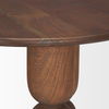 Sonel Pedestal Medium Dark Brown Acacia Wood Foyer Table, Side & End Table by Mercana, 32" length x 32" width x 30" height thumbnail 8
